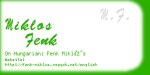 miklos fenk business card